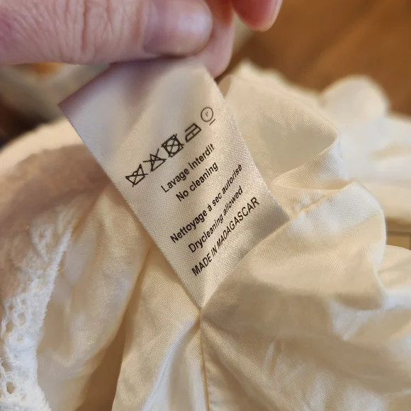 Nina Ricci Cream/Off Ivory White Knee Length Lace Dress Size FR 38 - Picture 16 of 16